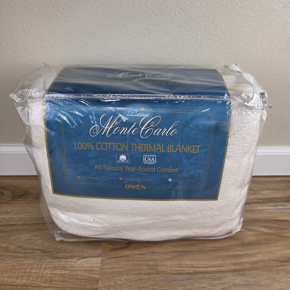 💜NIB Monte Carlo Cotton Thermal King Size Blanket - Picture 2 of 9